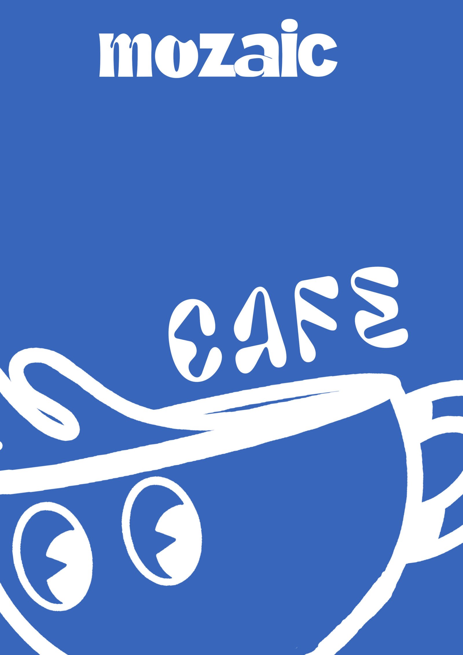 Blue cafe logo with stylized cup