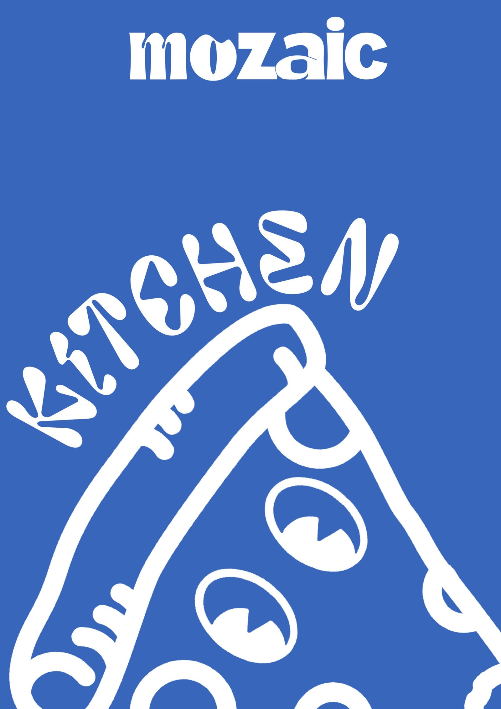 Blue kitchen logo with pizza