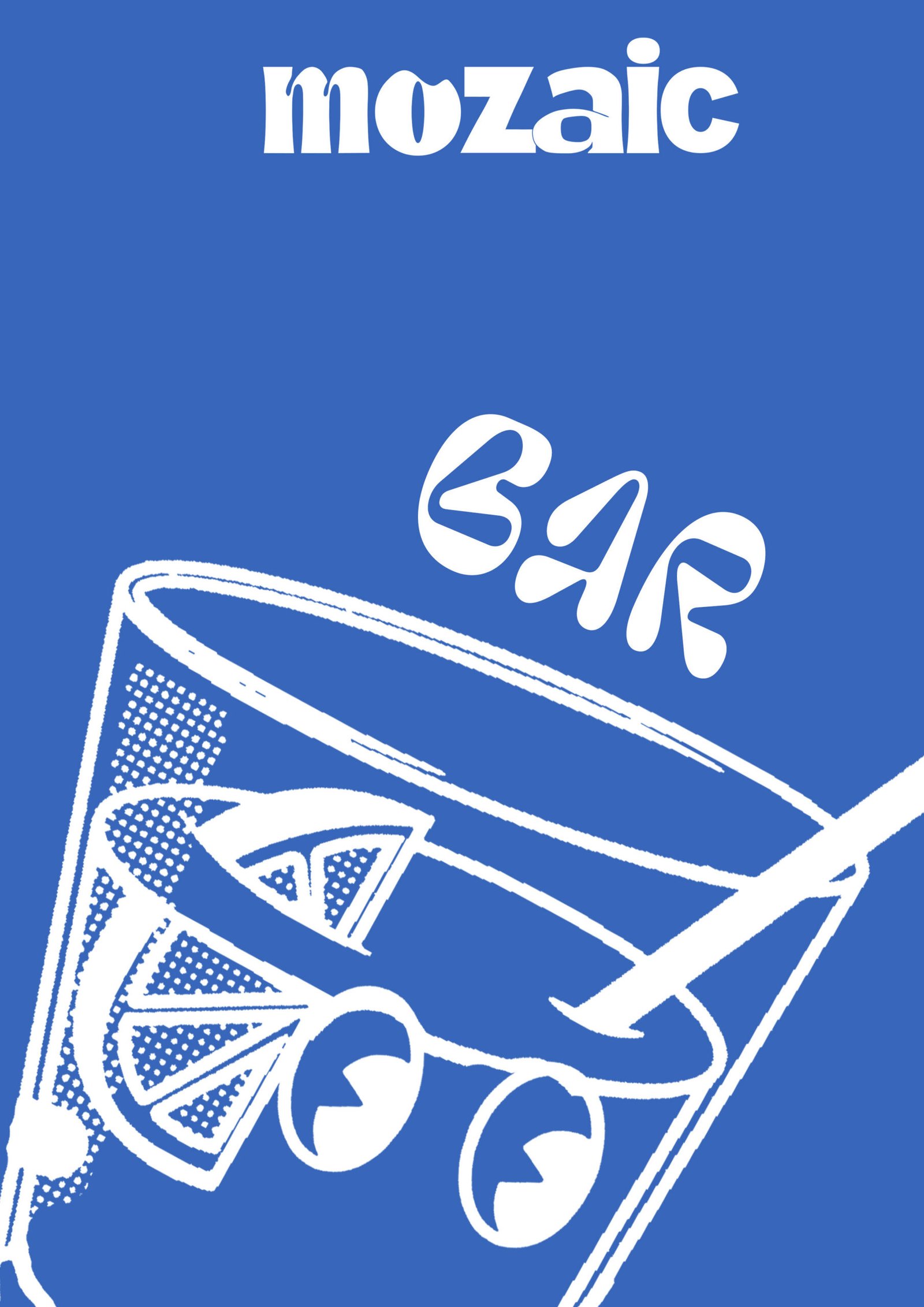 Blue bar logo with glass